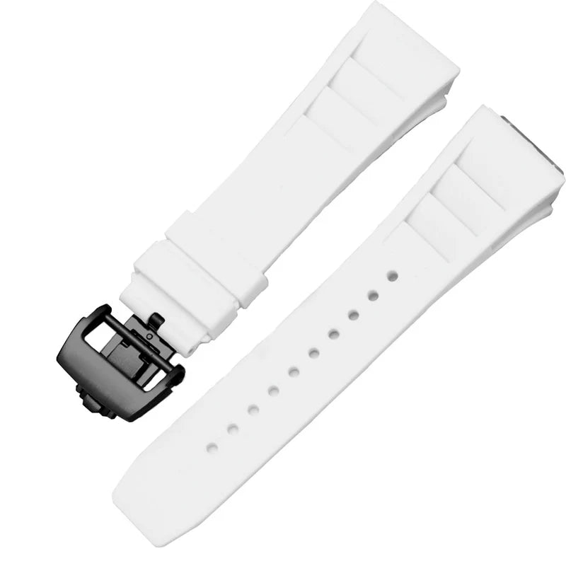 Bracelet en caoutchouc blanc compatible avec Pagani Design Birmingham