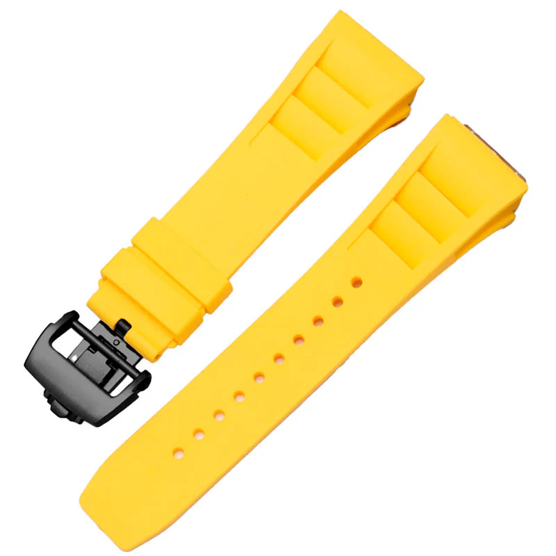 Bracelet en caoutchouc jaune compatible avec Pagani Design Birmingham