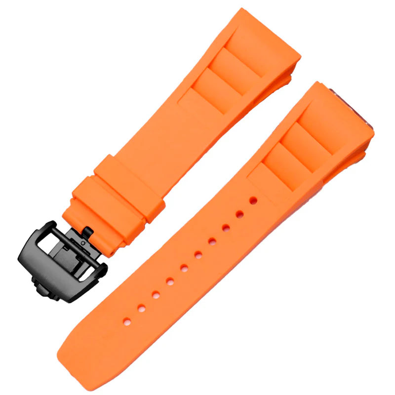 Bracelet en caoutchouc orange compatible avec Pagani Design Birmingham