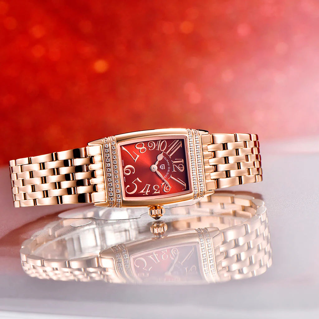Montre Pagani Design Sunflower Gold Red pour femme