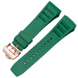 Bracelet en caoutchouc vert compatible avec Pagani Design Birmingham