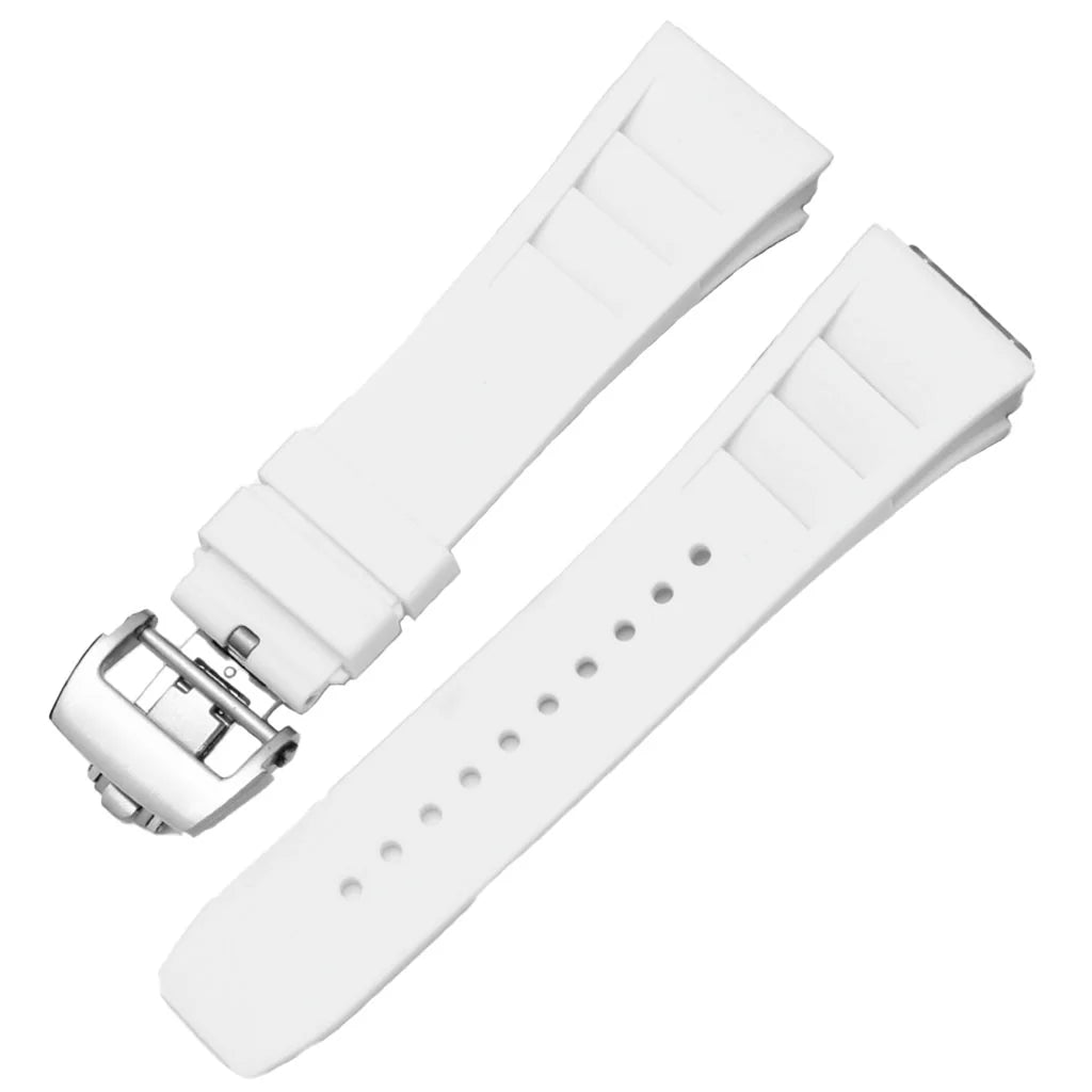 Bracelet en caoutchouc blanc compatible avec Pagani Design Birmingham