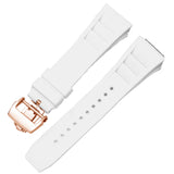 Bracelet en caoutchouc blanc compatible avec Pagani Design Birmingham