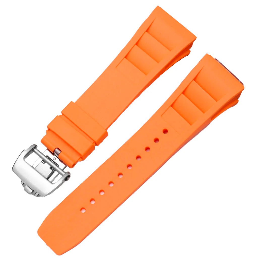 Bracelet en caoutchouc orange compatible avec Pagani Design Birmingham