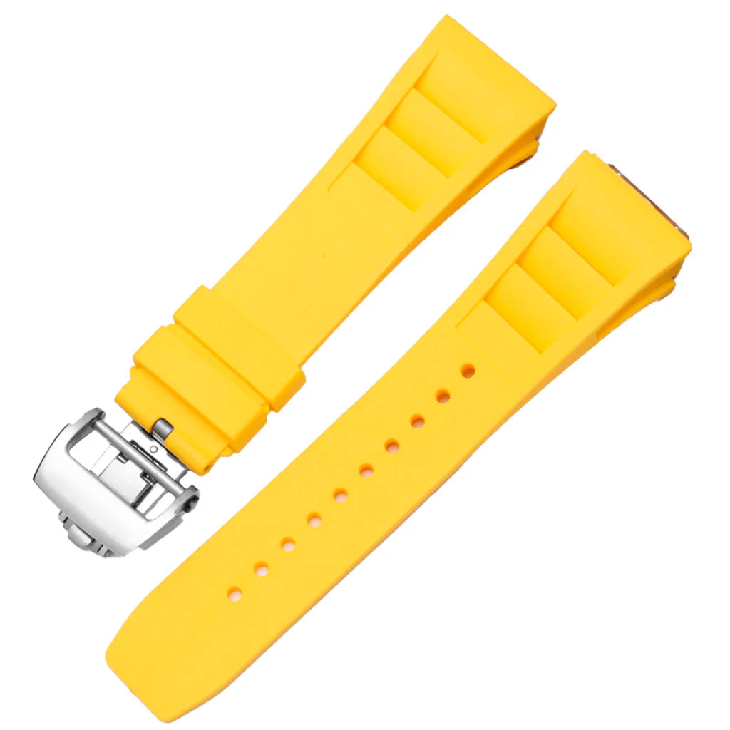 Bracelet en caoutchouc jaune compatible avec Pagani Design Birmingham