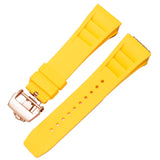 Bracelet en caoutchouc jaune compatible avec Pagani Design Birmingham
