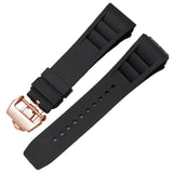 Bracelet en caoutchouc noir compatible avec Pagani Design Birmingham